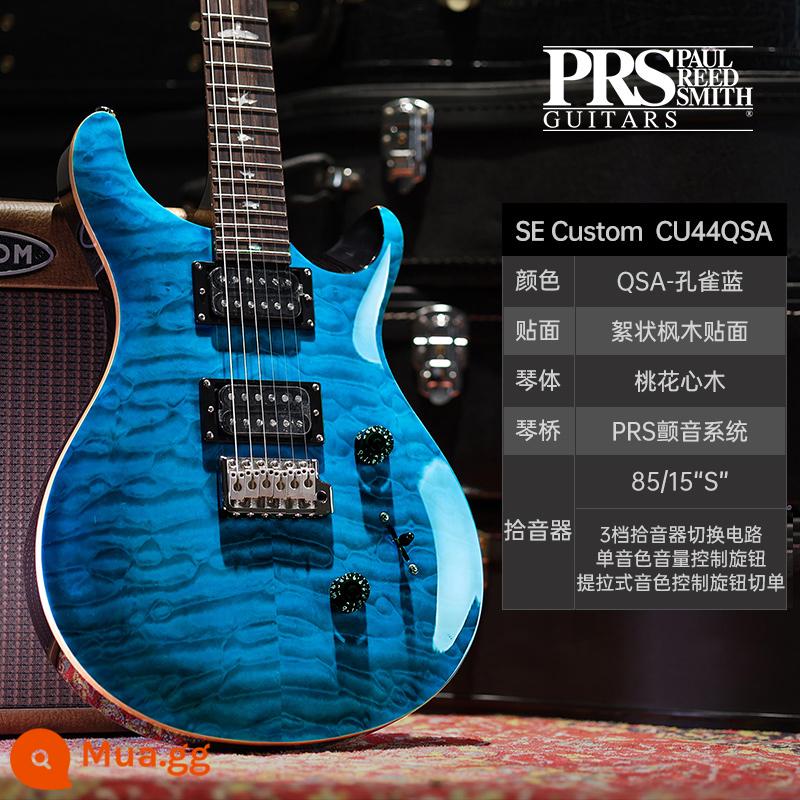 PRS Đàn Guitar Điện SE Bộ Tùy Chỉnh Indonesia MHHHB John Mayer Phiên Bản Chữ Ký CU44 Nhỏ Lắc Đôi - CU44QSA màu xanh lông công