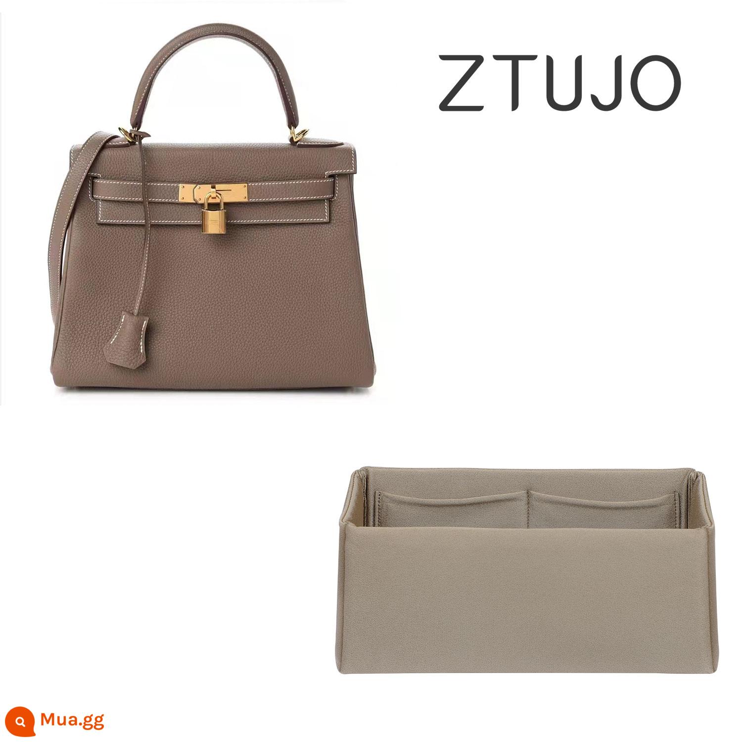 【ZTUJO】Thích hợp cho Túi lót vải satin nhập khẩu Hermes Kelly25/28/32/35 - [Satin model kelly 25] Xám voi