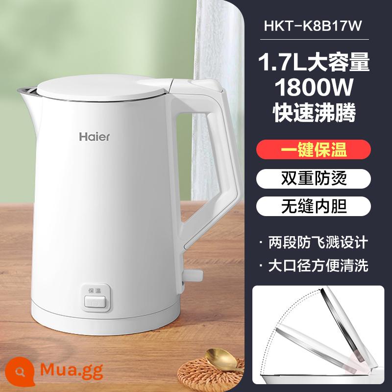 Haier điện hộ gia đình công suất lớn thép không gỉ điện làm nóng ấm đun nước gia dụng tự động tắt nguồn đun sôi - Lông màu trắng.