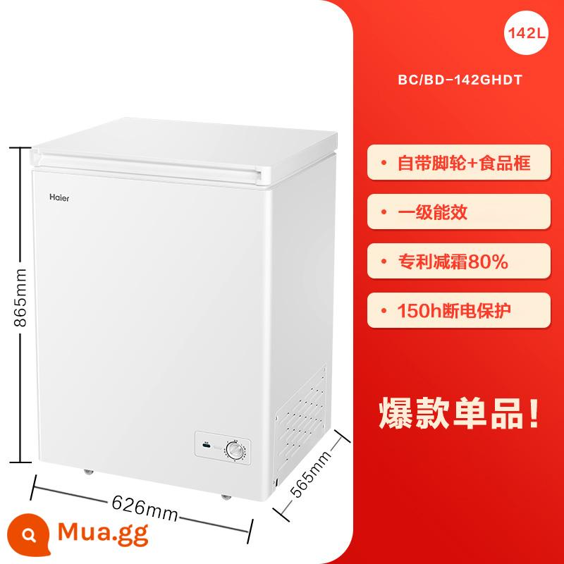 Haier 142 lít tủ đông nhỏ hộ gia đình thương mại nhỏ tủ đông làm lạnh hoàn toàn làm lạnh đơn nhiệt độ giảm sương giá tủ lạnh tiết kiệm năng lượng - tủ đông màu trắng