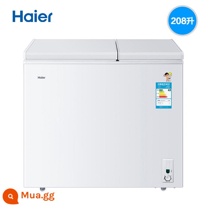 Haier tủ đông ngăn đá kép hộ gia đình thương mại tủ đông nhỏ nhiệt độ kép tủ lạnh mini FCD-208XHT - Trắng