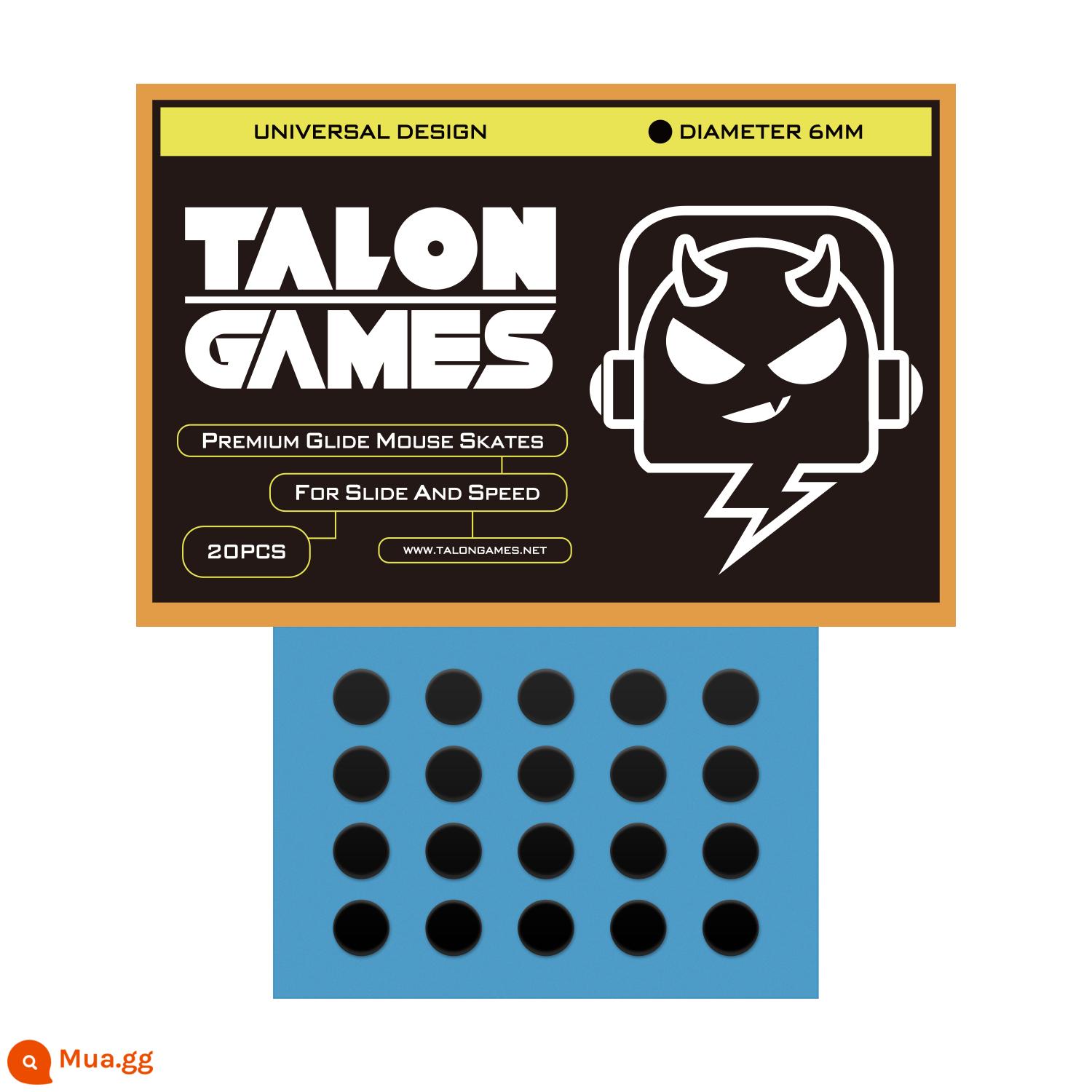 TALONGAMES phù hợp với Logitech gpw2g502g403gpx Poison Viper Ultimate Arc Edge miếng dán chân chuột miếng dán Teflon - Tốc loại chấm đen 6mm-20 viên