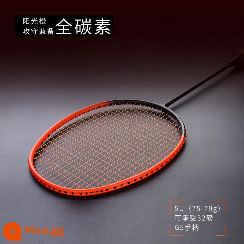 52G 10U Siêu Nhẹ Nhỏ Màu Đen Vợt Cầu Lông Full Carbon Chuyên Nghiệp Tỉnh Huấn Luyện Đội Vợt Đơn Bền tấn Công Loại - Màu cam ánh nắng: Carbon đầy đủ 5U (75-79g)