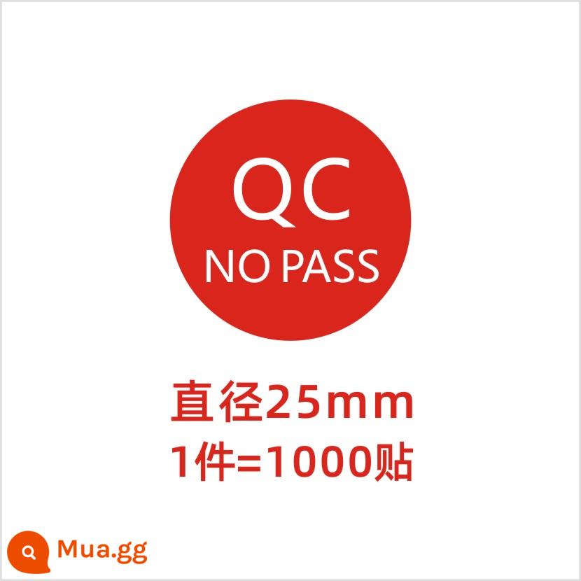 Giấy chứng nhận đủ điều kiện QC PASS kiểm tra nhãn kiểm tra chất lượng Nhãn hiệu đo lường nhãn dán tự dính không đủ tiêu chuẩn ROHS có thể được tùy chỉnh - Đỏ--QC NO PASS (1 cái, 1000 cái