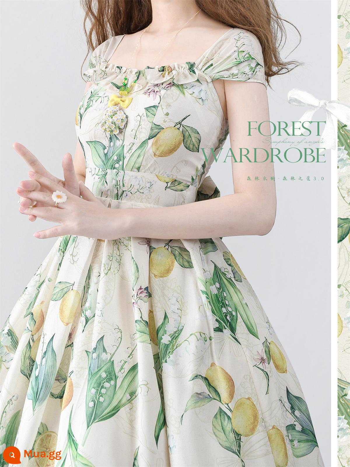 [Forest Basket 3.0] Váy mỏng lolita hàng ngày của CLA được in nguyên bản vào mùa hè theo phong cách retro cổ điển thanh lịch JSK - Sách tranh quả chanh