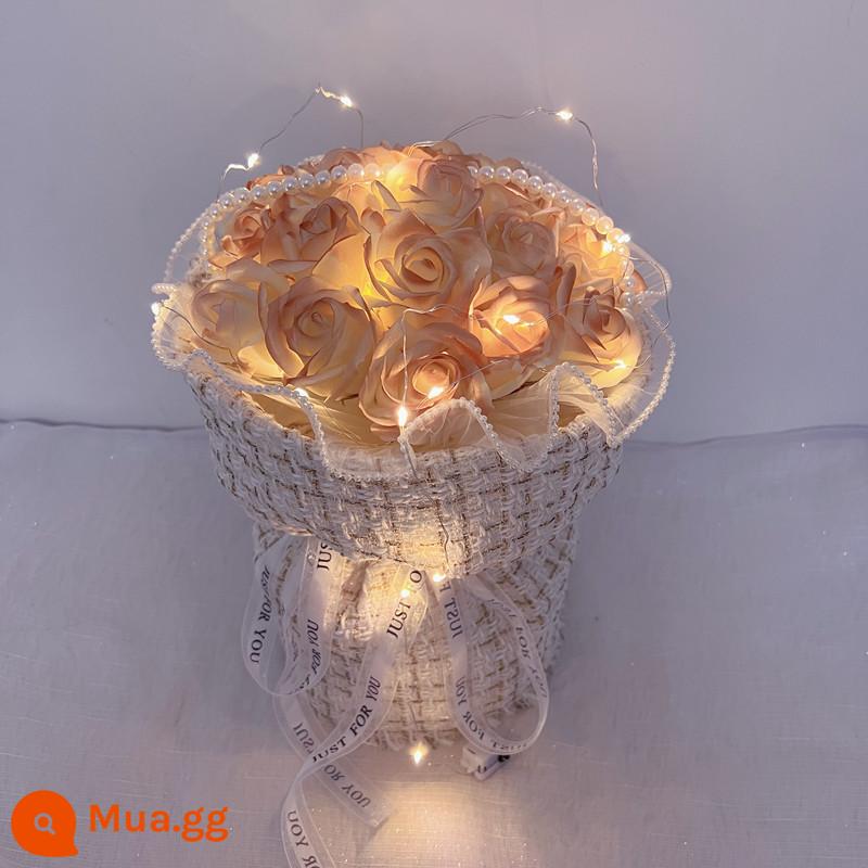 Quà tặng Giáng sinh tặng bạn gái bạn gái Vợ Broken Blue Rose Bouquet Birthday Birthday Girls - Túi xách kiểu Cappuccino với 19 mùi hương nhỏ, túi xách nhẹ + ngọc trai