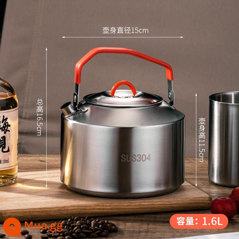 Chiến dịch cắm trại hoang dã Outdoor đun sôi Camping Water Món đồ 304 Lò thép không gỉ di động Teapot Mini - Ấm đun nước inox 1,3L có túi lưới