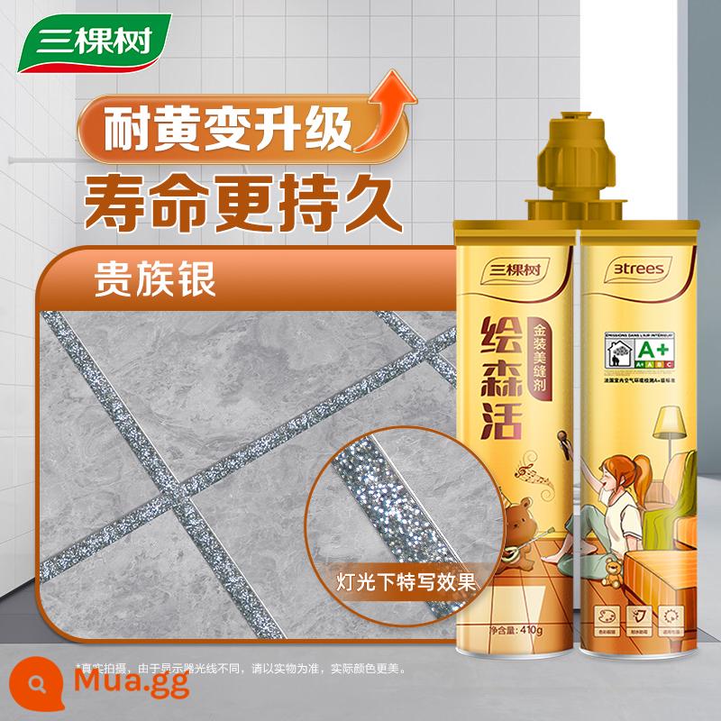 Sankeshu Đại lý caulking bán buôn gạch men lát sàn gạch sàn đặc biệt làm đầy đại lý hàn hộ gia đình phòng bột chống thấm nước và nấm mốc - [Mẫu nâng cấp chống ố vàng] Bạc cao quý [10 gói]