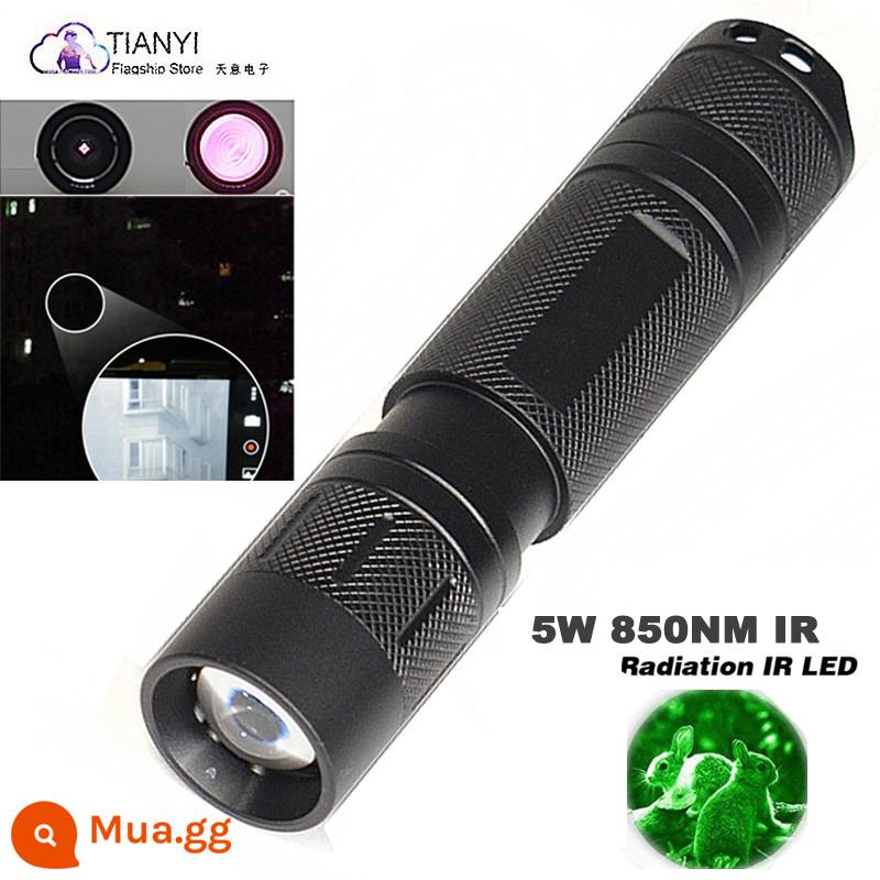 Đèn LED đỏ ánh sáng xanh ánh sáng hợp kim nhôm chói chiếu sáng đèn pin 850NM hồng ngoại nhìn đêm bổ sung ánh sáng đèn - Đơn vị 850NM không bao gồm bộ sạc pin