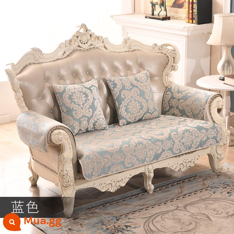 Phong cách châu Âu ánh sáng sang trọng phong cách ghế sofa đệm khăn bốn mùa Neal chống trượt tuyết phổ quát có thể được tùy chỉnh đệm mùa đông cao cấp - Màu xanh nhạt