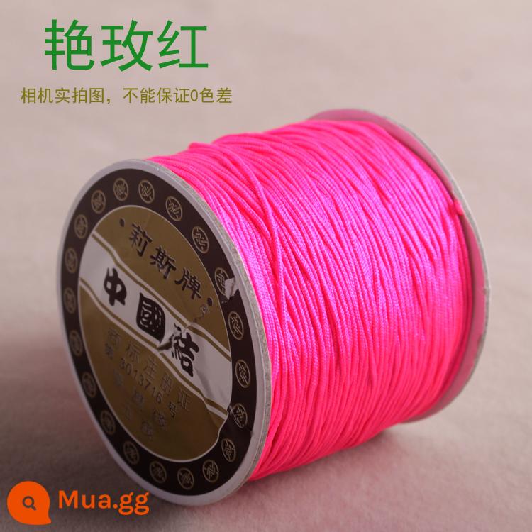 Số 72 Đài Loan Liz thương hiệu ngọc dây 0.8mm trang sức ngọc chạy trốn công chúa Series DIY tay vòng cổ đính cườm dây - Đường đỏ hồng tươi 72