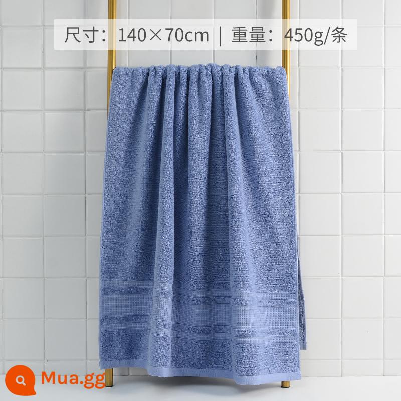 Jie Liya khăn tắm cotton nguyên chất 2023 mới khăn lớn người lớn trẻ em thấm hút mềm mại nam nữ mùa đông khăn tắm - [Dày] Xanh đậm 450g (mẫu 7496)