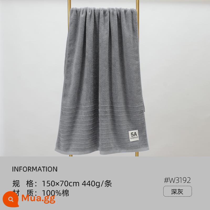 Jie Liya khăn tắm cotton nguyên chất 2023 mới khăn lớn người lớn trẻ em thấm hút mềm mại nam nữ mùa đông khăn tắm - [Nâng cấp kháng khuẩn và làm dày 5A] xám đen (W3192)