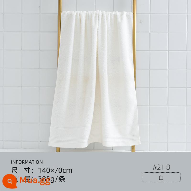 Jie Liya khăn tắm cotton nguyên chất 2023 mới khăn lớn người lớn trẻ em thấm hút mềm mại nam nữ mùa đông khăn tắm - [Thoải mái] Trắng 385g (model E2118)