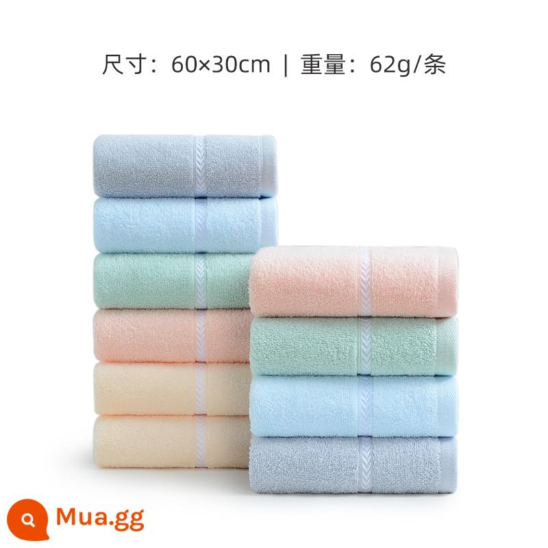 Khăn bông Jie Liya Tân Cương mười khăn mặt cotton thấm hút tốt cho người lớn và trẻ em không rụng lông bông rửa mặt gia đình nam - [Nhẹ] Mười gói (hồng 2 xám 2 xanh 2 xanh 2 mét 2) 2728