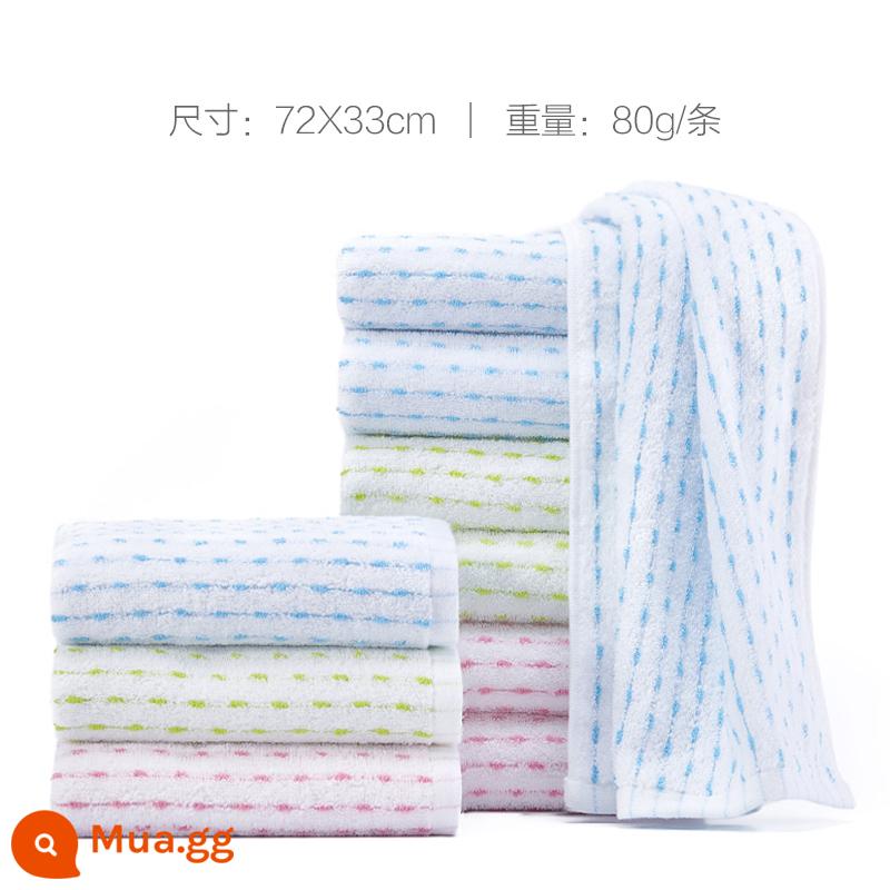 Khăn bông Jie Liya Tân Cương mười khăn mặt cotton thấm hút tốt cho người lớn và trẻ em không rụng lông bông rửa mặt gia đình nam - [Phong cách thoải mái] Mười gói (Xanh dương 4 Đỏ 3 Xanh lục 3)｜6691