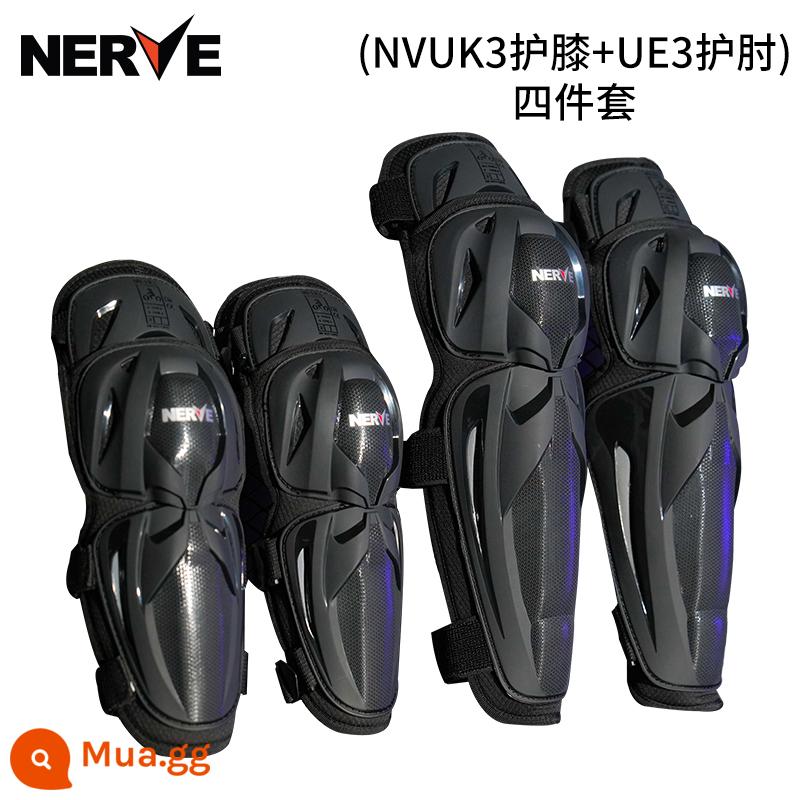 Đệm đầu gối NERVE Nev CE2 mùa đông nam nữ đi xe bảo hộ đủ bộ đệm khuỷu tay đầu máy giữ ấm các mùa - Bộ 4 món (Băng đầu gối NV-UK3 + Miếng đệm khuỷu tay UE3)