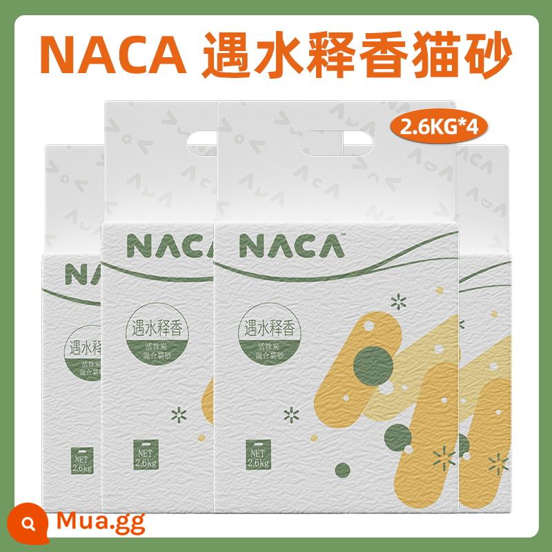 Cát đậu phụ NACA mèo hỗn hợp cát gần như không có bụi cát cát mèo con đầy đủ 10 kg 20 catties miễn phí vận chuyển gói giá cả phải chăng - [Tỏa hương khi tiếp xúc với nước] Cát vệ sinh hỗn hợp than hoạt tính cho mèo 2,6kg*4