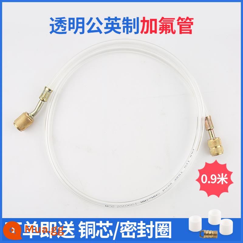 R410 R22 R134a ống làm đầy chất lỏng áp suất cao, ống flo điều hòa không khí ô tô, ống làm lạnh lạnh, ống làm lạnh - Ống đôi trong suốt 90cm kiểu Anh/1 chiếc, chịu áp lực 18kg