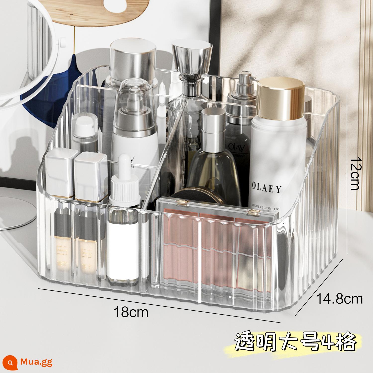 Máy Tính Để Bàn Hộp Lưu Trữ Acrylic Trong Suốt Giỏ Ký Túc Xá Văn Phòng Phẩm Đồ Lặt Vặt Hoàn Thiện Hộp Mặt Nạ Mỹ Phẩm Kệ - Hình thang 4 ngăn [bảo quản sản phẩm chăm sóc da]