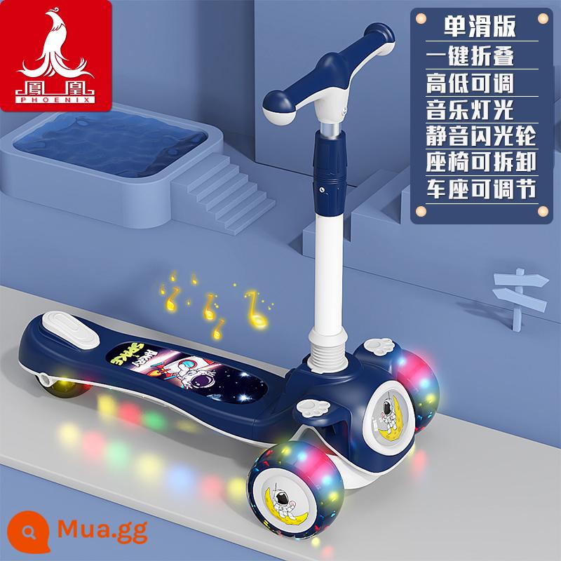 Xe trượt Scooter trẻ em Phoenix 1-3-6-8 tuổi xe trượt Scooter bé trai bé gái có thể ngồi và đi xe trơn trượt - Đèn nhạc {folding-veneer} màu xanh + Bánh xe Hummer