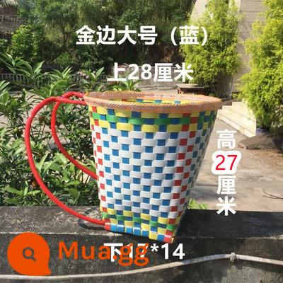 Trẻ em nhỏ Bamboo Giỏ mẫu học Trường tiểu học Trò chơi học sinh Trò chơi Nhựa Handmade Nhựa với mặt sau -Back Stain -throw Đồ chơi hoa cẩm tú cầu - Màu xanh lớn (4-12 tuổi)