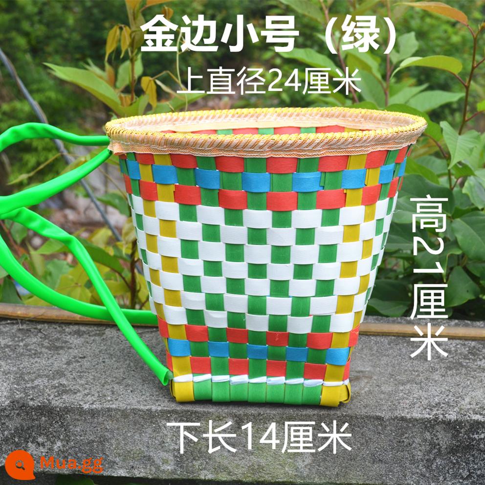 Trẻ em nhỏ Bamboo Giỏ mẫu học Trường tiểu học Trò chơi học sinh Trò chơi Nhựa Handmade Nhựa với mặt sau -Back Stain -throw Đồ chơi hoa cẩm tú cầu - Xanh nhỏ (1-4 tuổi)