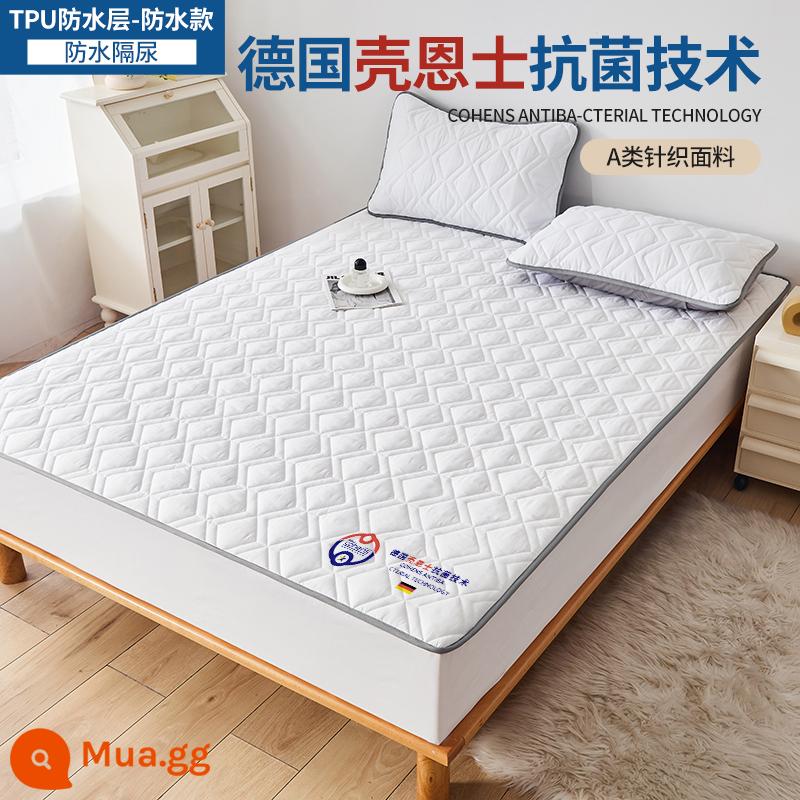 Ga trải giường loại A cotton thô đơn mảnh chần bông kháng khuẩn 2022 bộ ga trải giường mới Simmons chống bụi nệm 3 mẫu mùa đông - Model chống nước nâng cấp-màu trắng nhạt [Kháng khuẩn Shell Enshi của Đức]