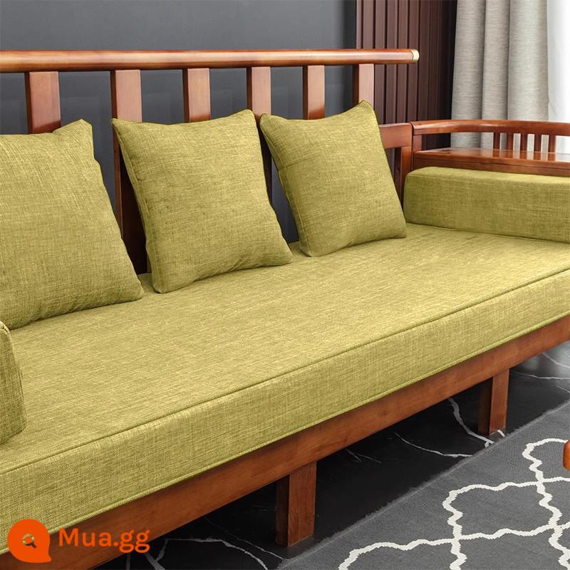 Đệm sofa cao su tùy chỉnh bằng gỗ gụ mới phong cách Trung Quốc bằng gỗ nguyên khối đệm chống trượt đệm xốp đệm cứng tùy chỉnh được thực hiện cho tất cả các mùa - Cỏ xanh - Cây gai dầu bốn mùa [Cổ điển, đơn giản, thoải mái và chống mài mòn]