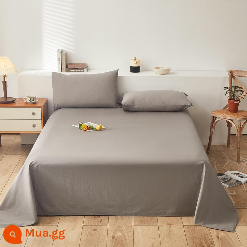 Ga trải giường cotton một mảnh ga trải giường cotton 100 đơn và đôi ký túc xá sinh viên giường vải thô giường ba mảnh chăn 3 - màu xám chồn