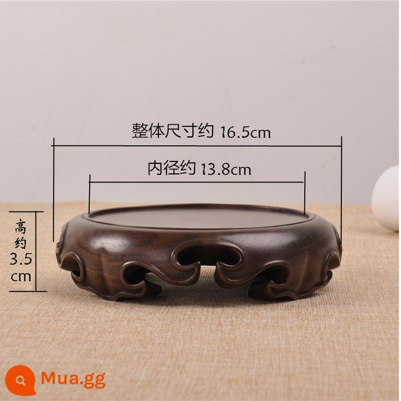 Gỗ nguyên hạt Ebony esbony tròn cơ sở Bonsai đồ trang trí gỗ hoa Jade Purple Sand Toot - Đường kính trong của Dumu Ruyi là 13,8cm