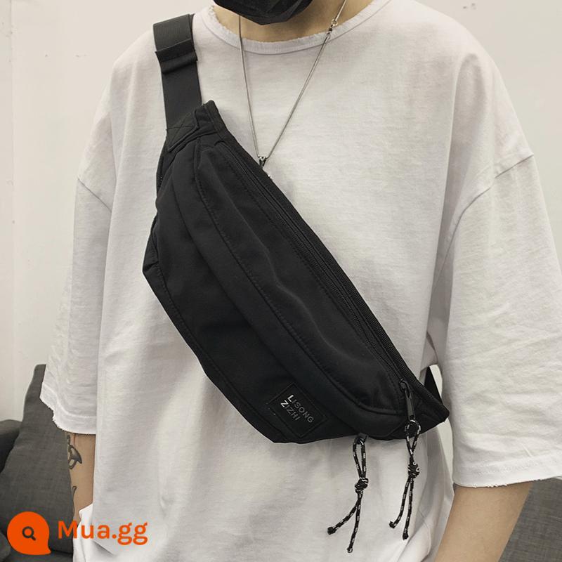 Túi đeo vai Túi dây buộc Túi Messenger Messenger Messenger nam Harajuku Đơn giản Túi ngực nam nữ sinh học nhỏ Backpack Thiếu niên Hàn Quốc - đen