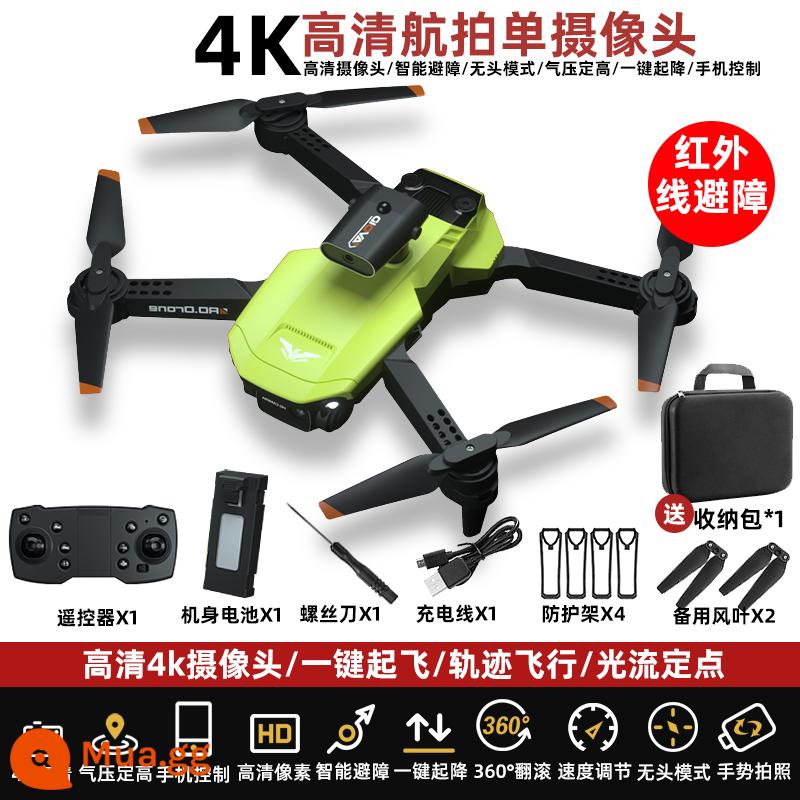 Máy bay điều khiển từ xa cho trẻ em tránh chướng ngại vật thông minh drone học sinh tiểu học drone nhỏ máy bay trực thăng cậu bé máy bay đồ chơi - H106 xanh [Camera đơn 4k + tránh chướng ngại vật hồng ngoại đa hướng]