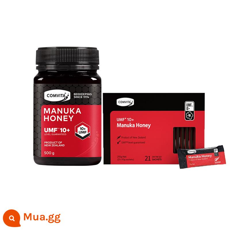 comvita Comvita UMF10+ Mật ong Manuka 500g Mật ong manuka New Zealand - Một chai (500g) + UMF10 + bao bì di động (10g*21 miếng))