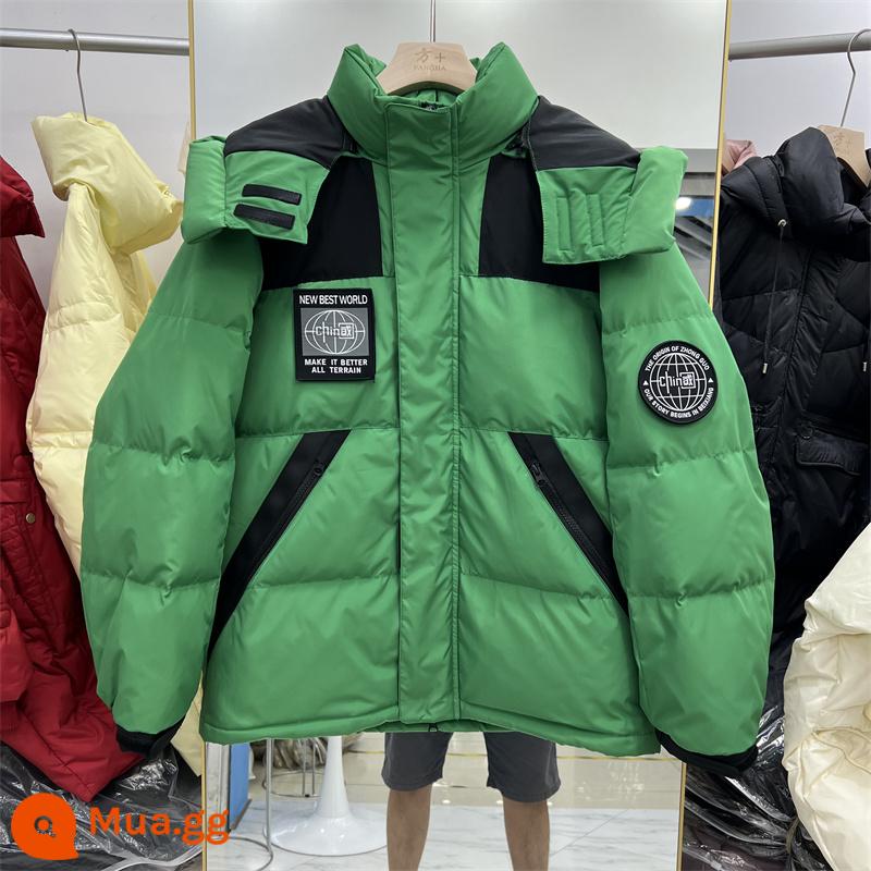 Anti-season 2022 new down jacket tooling hit color dày phiên bản Hàn Quốc có mũ trùm đầu chống gió và ấm Áo khoác Dongdaemun xu hướng quốc gia - màu xanh lá