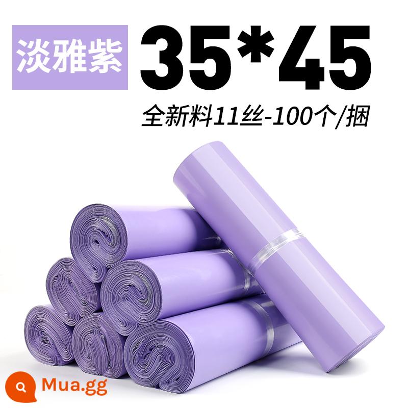 Túi chuyển phát nhanh bao bì quần áo dày túi bao bì túi không thấm nước túi hậu cần màu tím Taobao túi phá hủy lớn bán buôn - Màu tím trang nhã dày 35x45 [100 miếng] chất liệu mới