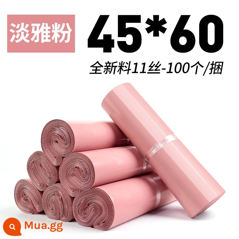 Túi chuyển phát nhanh bao bì quần áo dày túi bao bì túi không thấm nước túi hậu cần màu tím Taobao túi phá hủy lớn bán buôn - Màu hồng trang nhã dày 45x60 [100 miếng] chất liệu mới