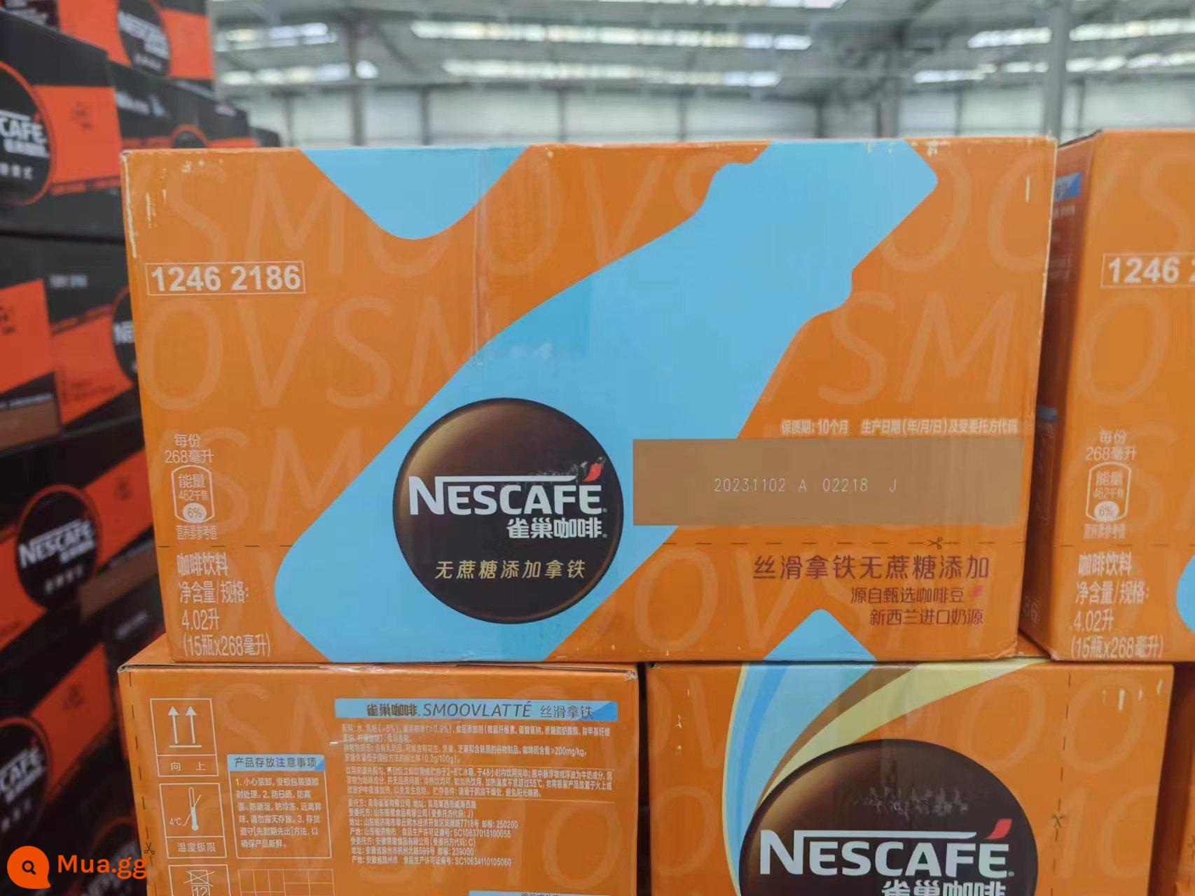 Nescafé Silky Latte 268mlx15 chai full box nước giải khát pha sẵn giá cực tốt - Latte mịn mượt không đường 15 chai