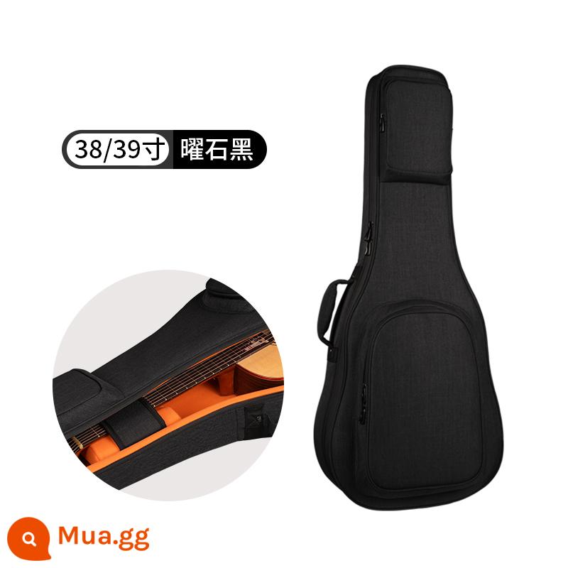 Saning Túi Đàn Guitar Dân Gian Túi Đàn Piano Dày 41 Inch 40 Inch Ba Lô Chuyên Nghiệp Chống Nước Acoustic Túi - Màu đen obsidian dày 38/39 inch