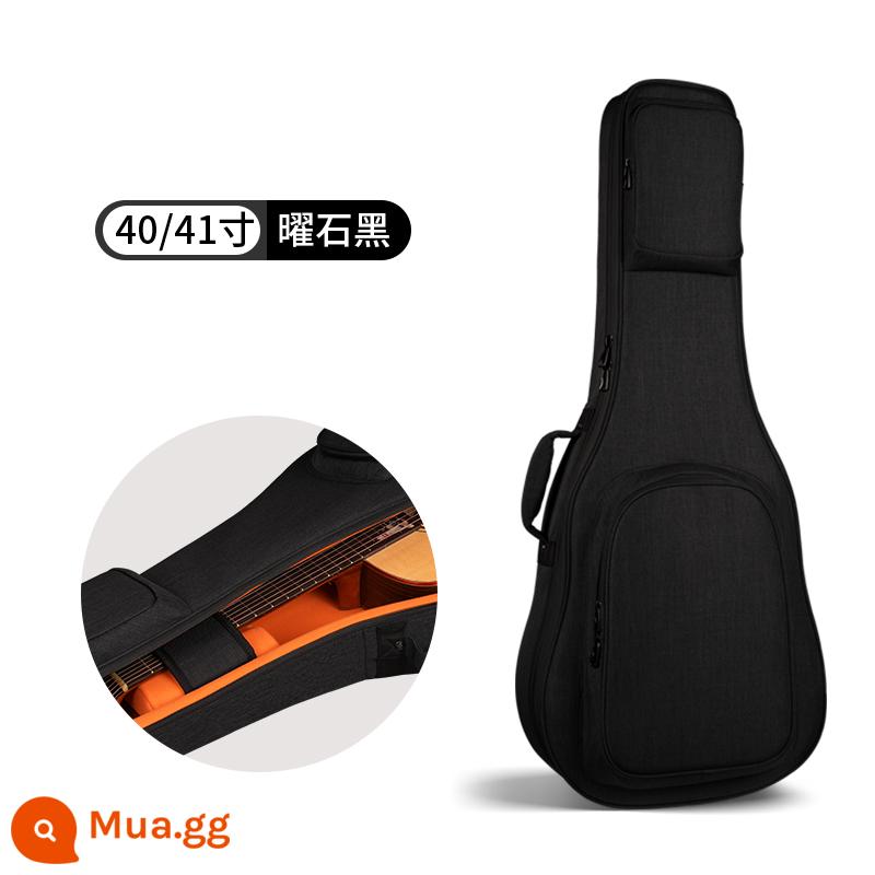 Saning Túi Đàn Guitar Dân Gian Túi Đàn Piano Dày 41 Inch 40 Inch Ba Lô Chuyên Nghiệp Chống Nước Acoustic Túi - Màu đen obsidian dày 40/41 inch