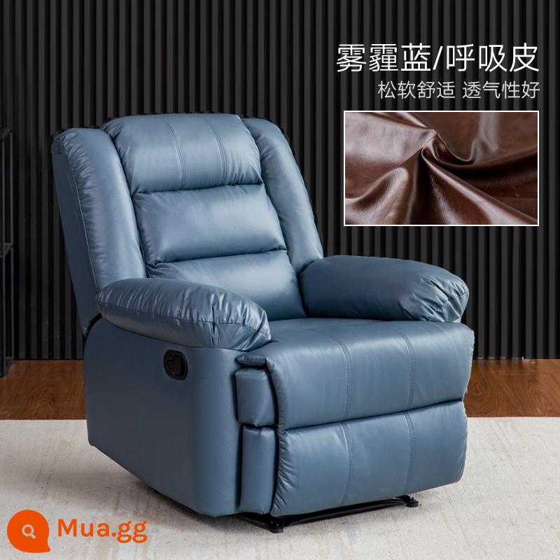 Không gian hạng nhất cabin ghế sofa một người ghế tựa da điện đa chức năng phòng khách lười massage làm móng công nghệ vải - Da thở màu xanh khói mù