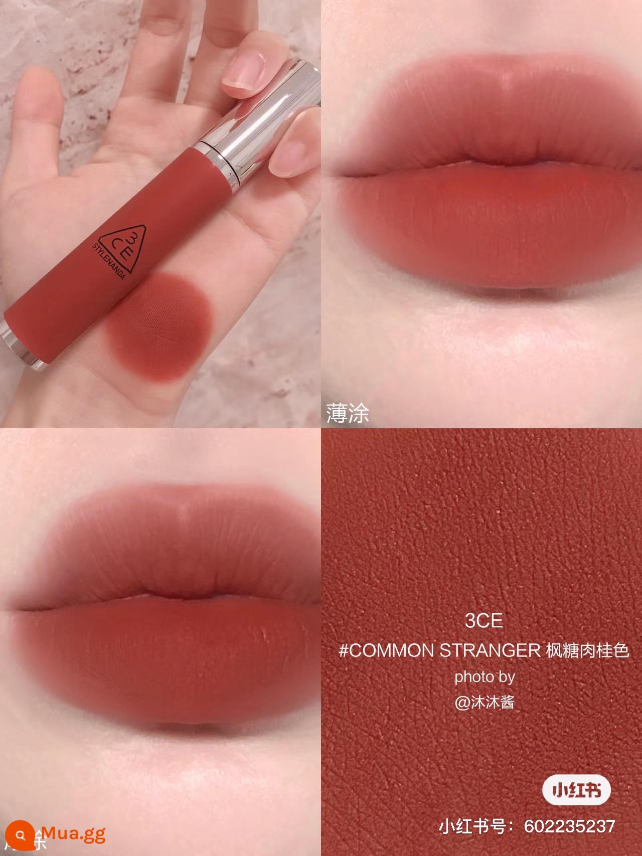 Son Spot 3CE son bóng giá phải chăng sinh viên niche Matte Matte Velvet Retro Matte Lipstick Hàn Quốc - Bùn môi núm vú #COMMONSTRANGER