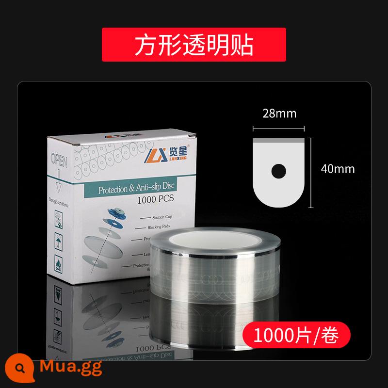 Gia công kính miếng dán chống trượt gia công ống kính phim chống trượt miếng dán hai mặt trong suốt miếng dán chống trượt màng bảo vệ phụ kiện kính - 40*28 vuông 1000 miếng/cuộn