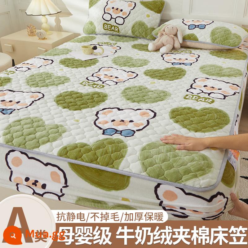 Giường cotton Velvet sữa, giường đơn, 2022 Túi đựng tấm nệm san hô dày mùa đông mới - Wombat [lông cừu sữa ấm]