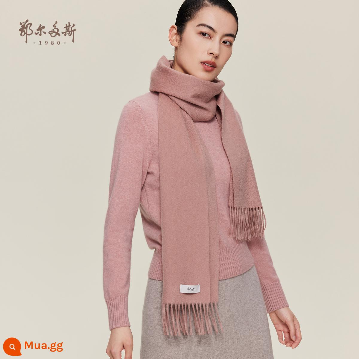 Ordos 1980 nam và nữ cùng phong cách 22 mùa thu đông mới khăn quàng cổ ấm áp toàn bộ bằng cashmere nguyên chất 180x30cm - Đất nung