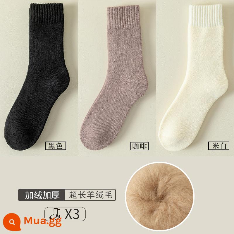 Tất dày nam mùa đông ấm áp vớ len cashmere cộng với nhung dày dặn chống lạnh vớ ngủ sang trọng kiểu Đông Bắc dành cho người già - Mẫu nam [3 đôi] cà phê đen trắng nhạt, đủ size [siêu dày dặn ấm áp, ưu tiên giao hàng sưu tập]