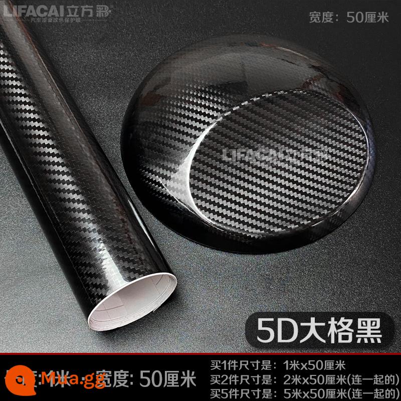 Xe Ô Tô Sợi Carbon Phim Đen 3D Nội Thất Cột Điều Khiển Miếng Dán 5D Toàn Thân Mái Mờ Mờ Đổi Màu Phim - Lưới nổi bật 5D lớn (dài 1 mét * rộng 50 cm)