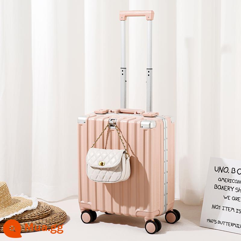 Vali 20 inch vali nhỏ xe đẩy lên máy bay dành cho nam và nữ Vali nhẹ 18 inch vali mật khẩu nhỏ 16 inch - Sakura Pink [Khung nhôm dày chịu áp lực]