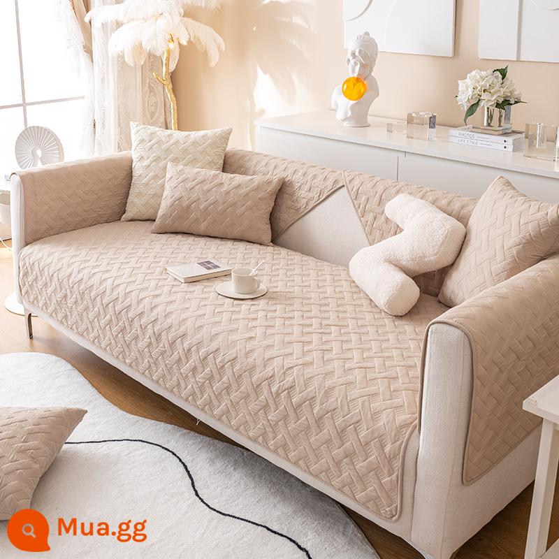 Mumi Sofa Đệm Bốn Mùa Đa Năng Vỏ Kem Khăn Nhẹ Sang Trọng Đơn Giản Hiện Đại Đệm Chống Trơn Trượt Ghế Sofa mùa Đông - Màu sáng [màu cà phê]