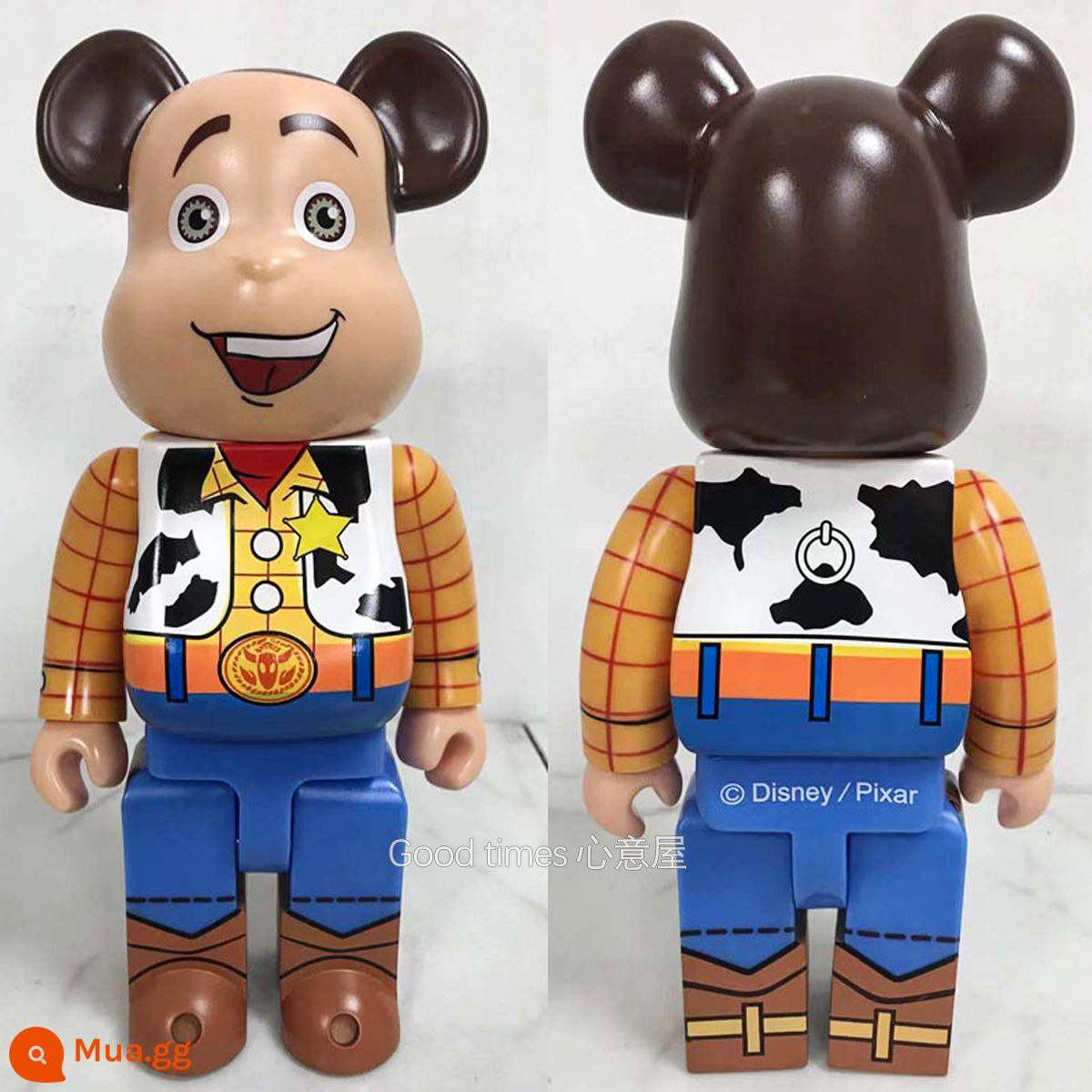 Bearbrick lưới đỏ bạo lực gấu búp bê trang trí phòng khách xây dựng mô hình khối búp bê gấu dâu tây gấu mù hộp quà tặng - màu xanh huỳnh quang